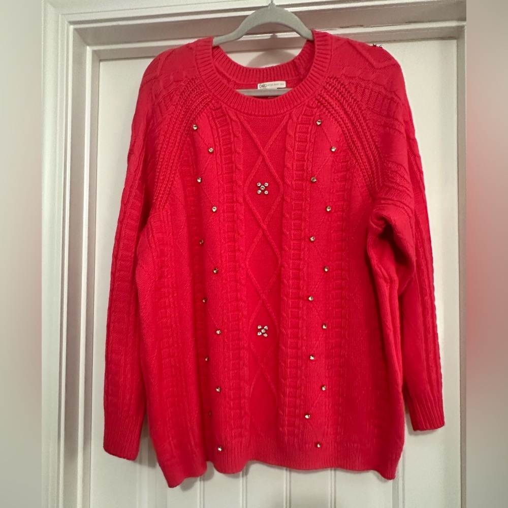 Cato Hot Pink sweater with Rhinestones